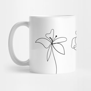 Elegant floral composition hand drawing - Delicate flowers Mug